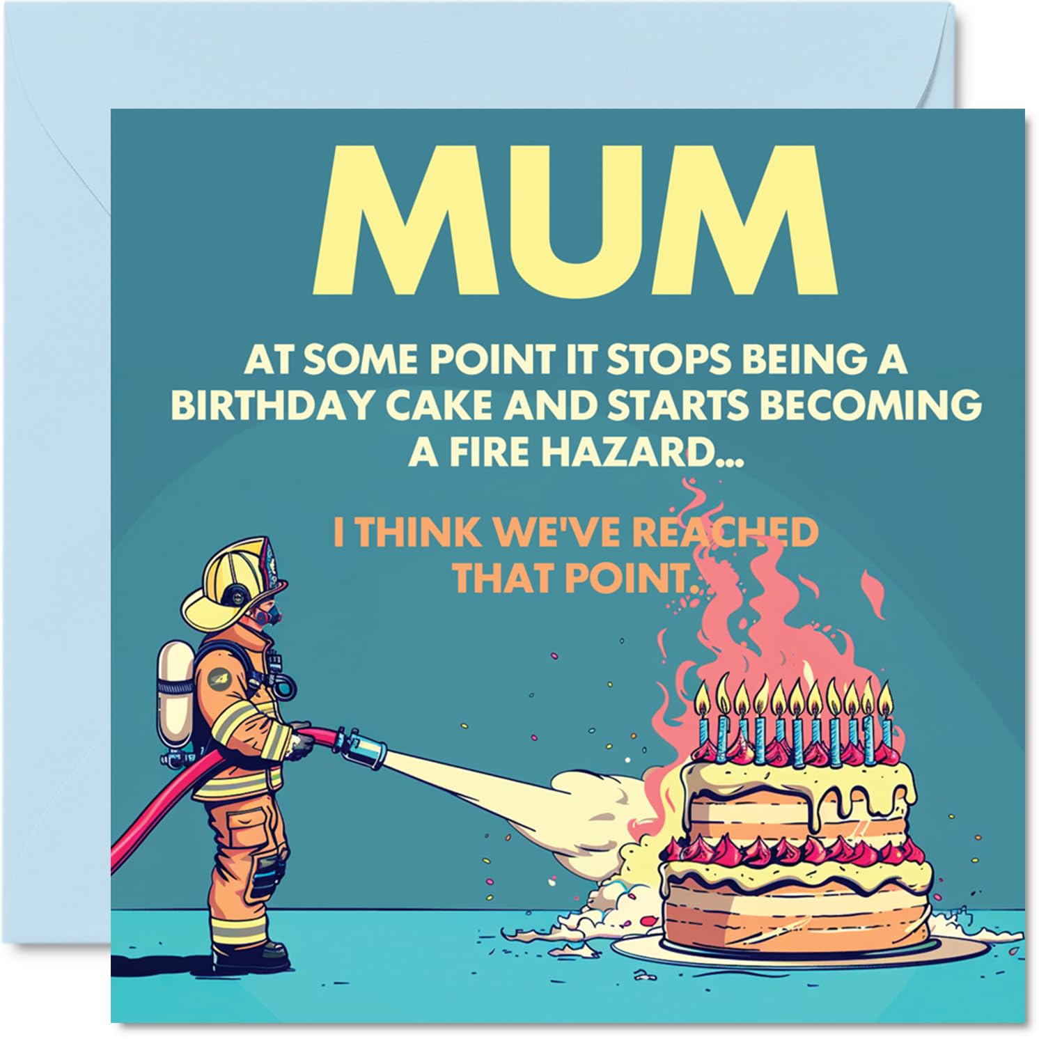 Rude Mum Birthday Card - Fire Hazard - Funny Happy Birthday Card for Mum from Son Daughter, 145mm Joke Humour Bday Greeting Cards