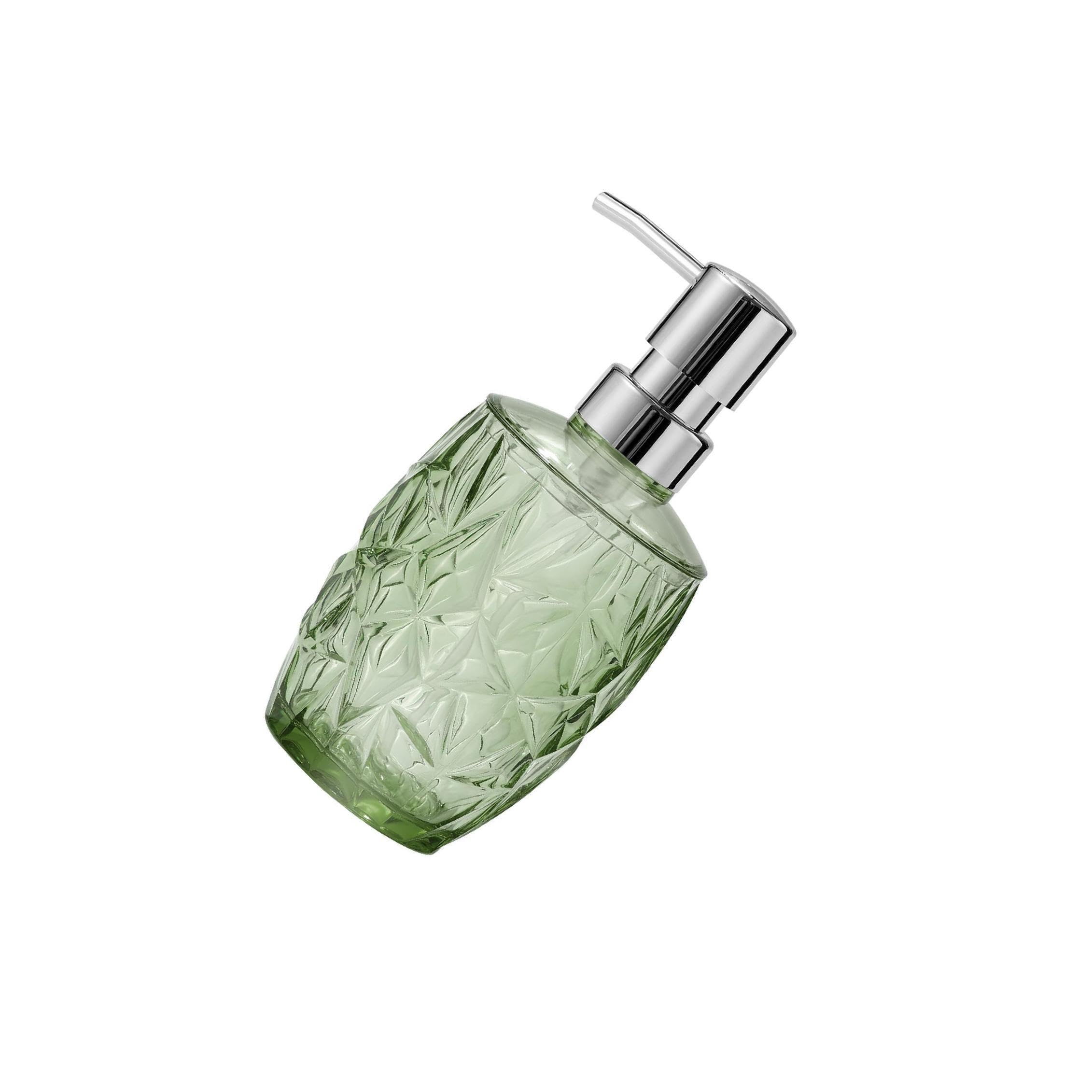 Yixannx Green Elegant Bathroom Soap Dispenser Practical Stylish Liquid Pump Accessory Unique Refillable Countertop Bottle Liquid Pump Bottle Countertop Dispenser, 6.5X6.5x16cm