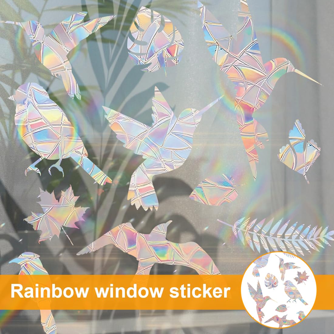 Adesivi Anticollisione Uccelli - 11 Suncatcher Colorati Per Finestre E Zanzariere - Foto 6