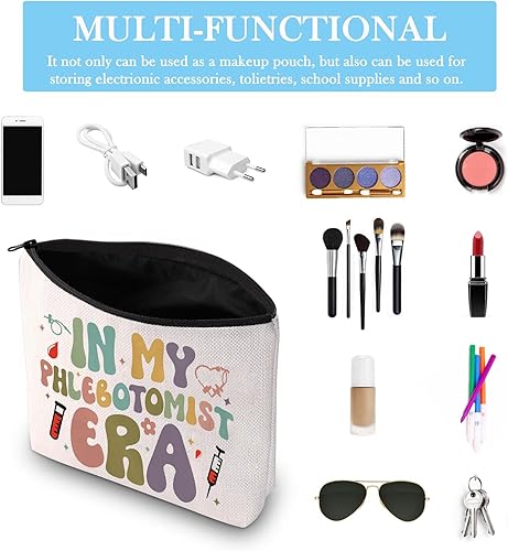 Miniatura 3 de GJTIM Phlebotomy Técnico Enfermera Regalo Hematólogo Médico Tecnólogo Cremallera Bolsa En Mi Flebotomist Era Maquillaje Bolsa, Flebotomist Era