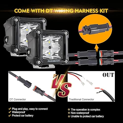 Miniatura 8 de Auxbeam 3 pulgadas LED cubo luz Pods Spot Beam+DRL 2 modos LED barra de luz