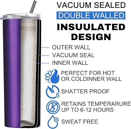 Miniatura 4 de Vasos personalizados para profesores con tapas y popotes, vaso delgado grabado personalizado con nombre personalizado, vaso aislado de 20 onzas,