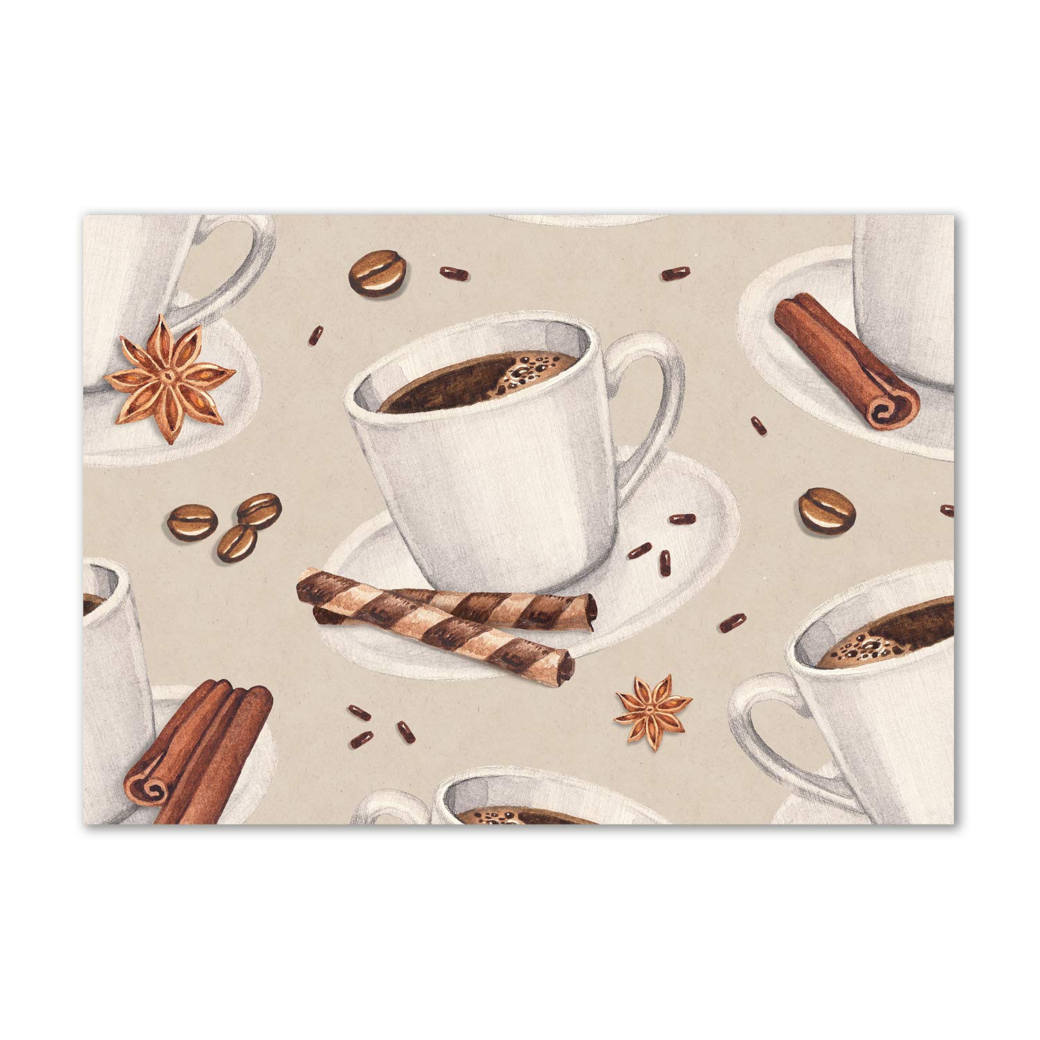 Tableau acrylique marron tasse de café pour habiller un mur vide