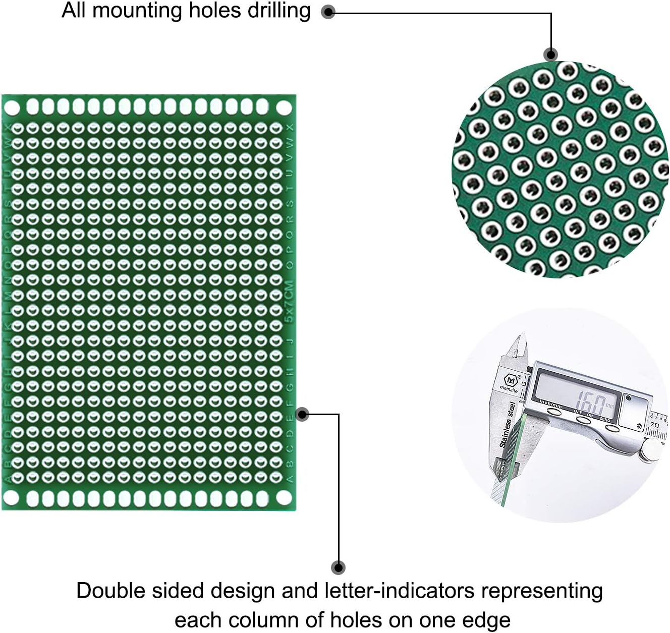 Smraza 101pcs Double Sided PCB Board Kit, Prototype Boards for DIY Soldering and Electronic Project Circuit Boards Compatible with Arduino Kits, 30PCS 40 Pin 2.54mm Male and Female Header Connector