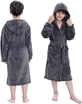 Coiffée Herringbone Boy's Fleece Soft Spa Kimono Long Robe, Enfants Comfy Vêtements de nuit Peignoir