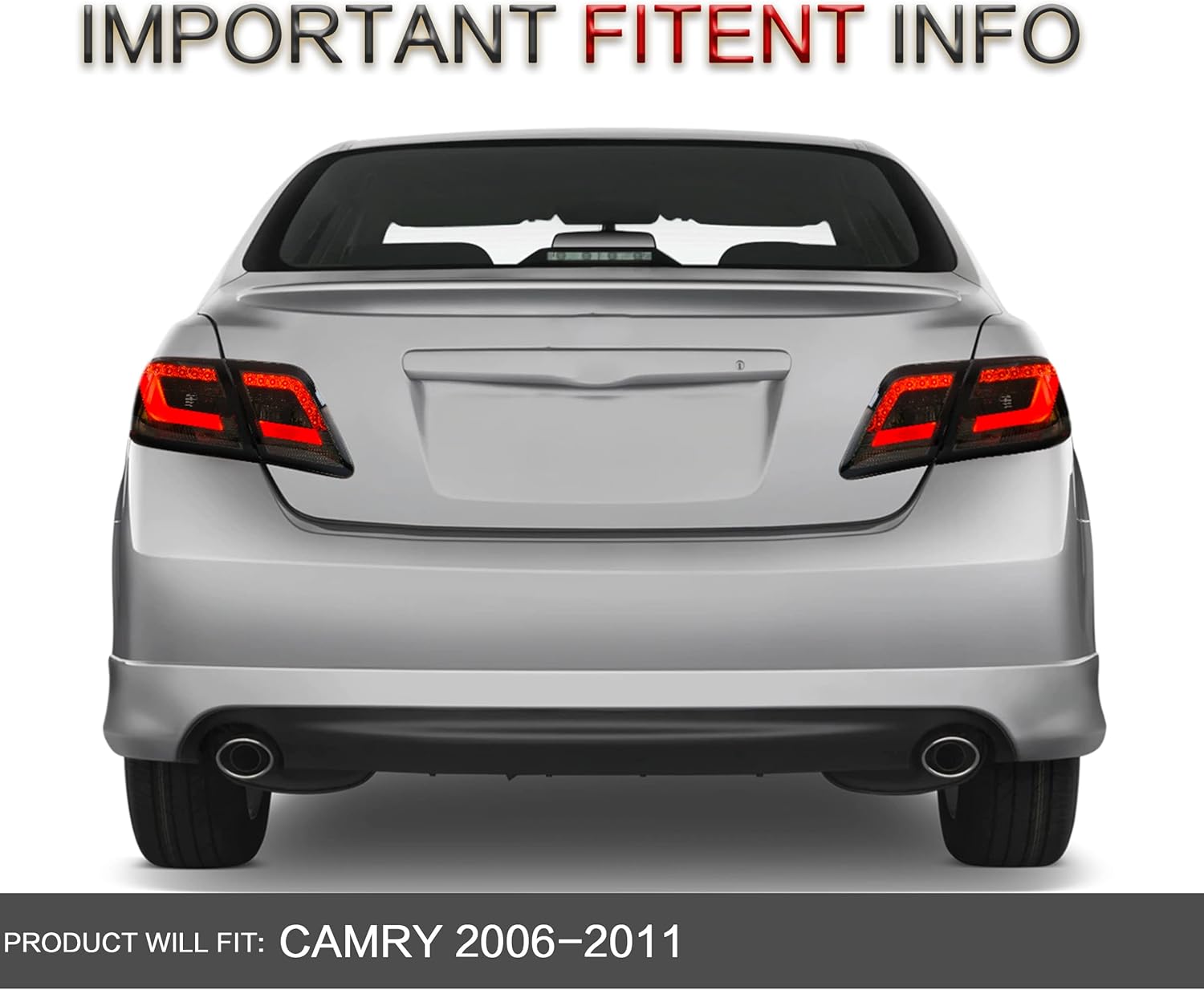 VLAND LED Tail lights Fit for Toyota Camry 2007-2011(Not Fit for Camry LE/Hybrid Models/Factory LED Light), Smoked