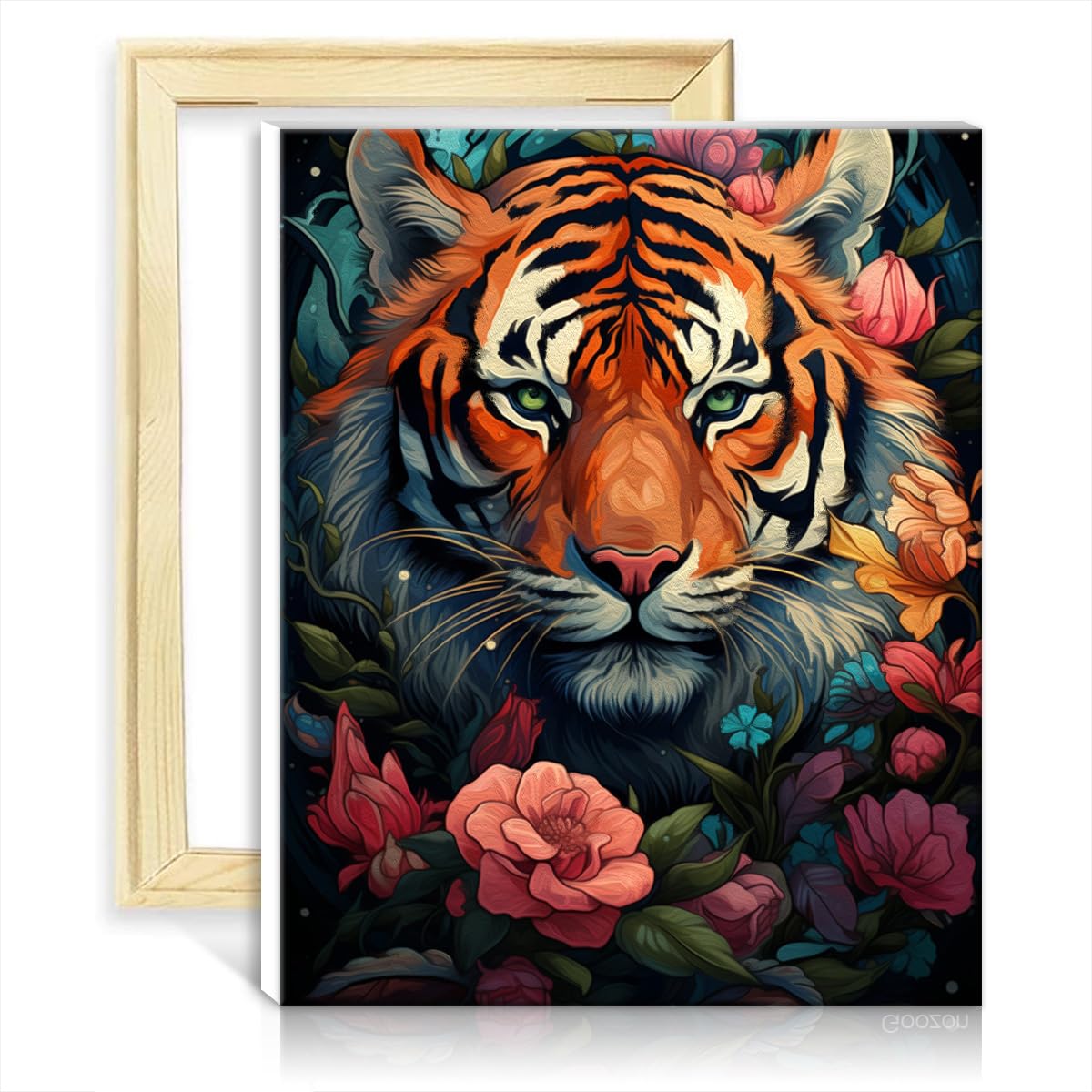 TANGFEIY On Canvas Painting by Numbers Huahu Beginner DIY Paint by Number Set Acrylic Number with Paintbrushes Artwork for Home Decor with Frame(30x40cm) — image 1