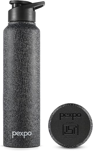 Go24 pexpo Water Bottle 1 ltr Stainless Steel Sports/Fridge Bottle with Sipper Cap | Single Wall | For Home, Office, Gym, ...