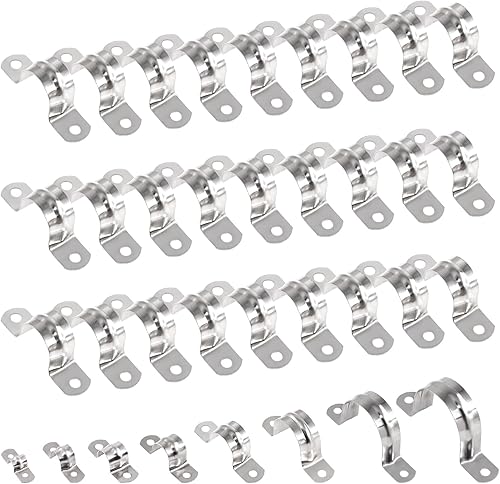 Miniatura 23 de Keadic 30 Uds M32 Dos Agujeros Correa U Soporte Tubo Correa Tensión Clips Acero Inoxidable Resistente Tubo Rígido Abrazadera