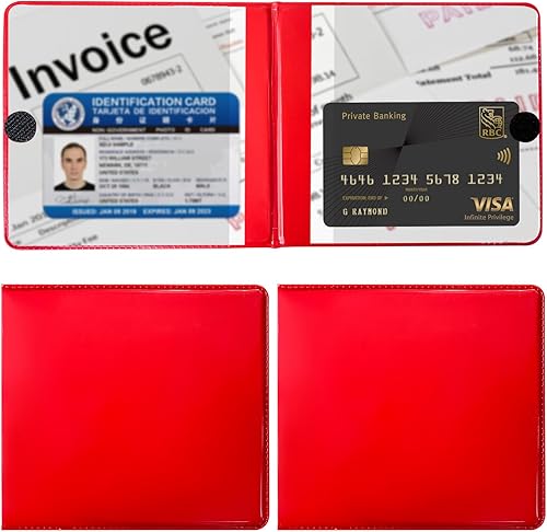 Miniatura 1 de Ziciner 2 soportes para registro y seguro de automóvil, organizador de guanteras de 5.2 x 4.7 pulgadas con cierre, soporte esencial para documentos