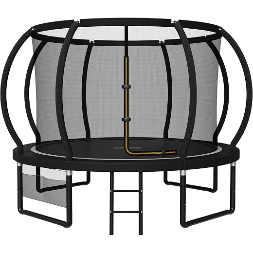 JUMMICO Trampoline d'extérieur Ø 228/305/366/427/488 cm avec Filet de sécurité et échelle, Trampoline de Loisirs certifié GS pour Enfants, Cadre avec revêtement antirouille, capacité de Charge 150kg