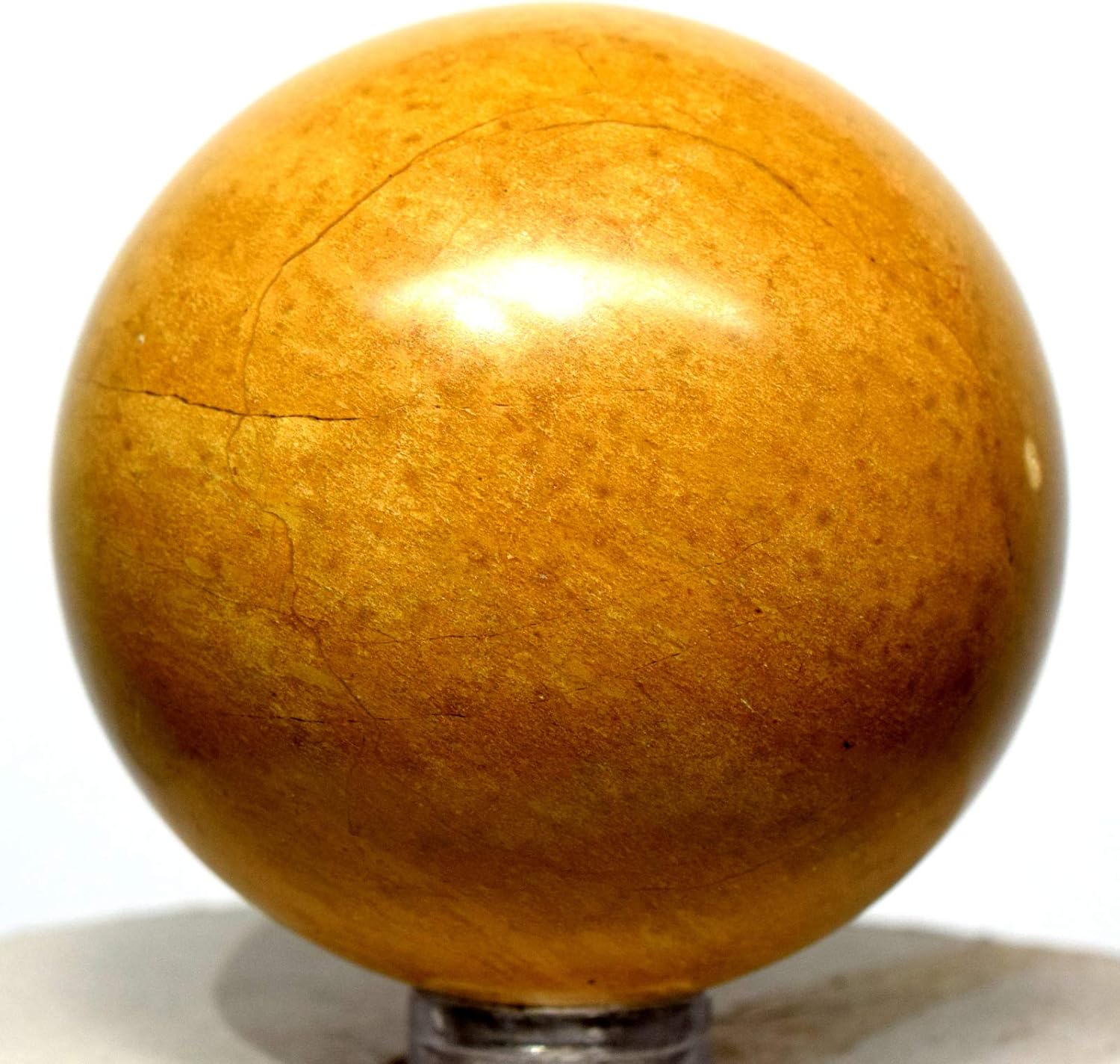 52mm 195g Natural Yellow Limonite Jasper Sphere Polished Gemstone Crystal Mineral