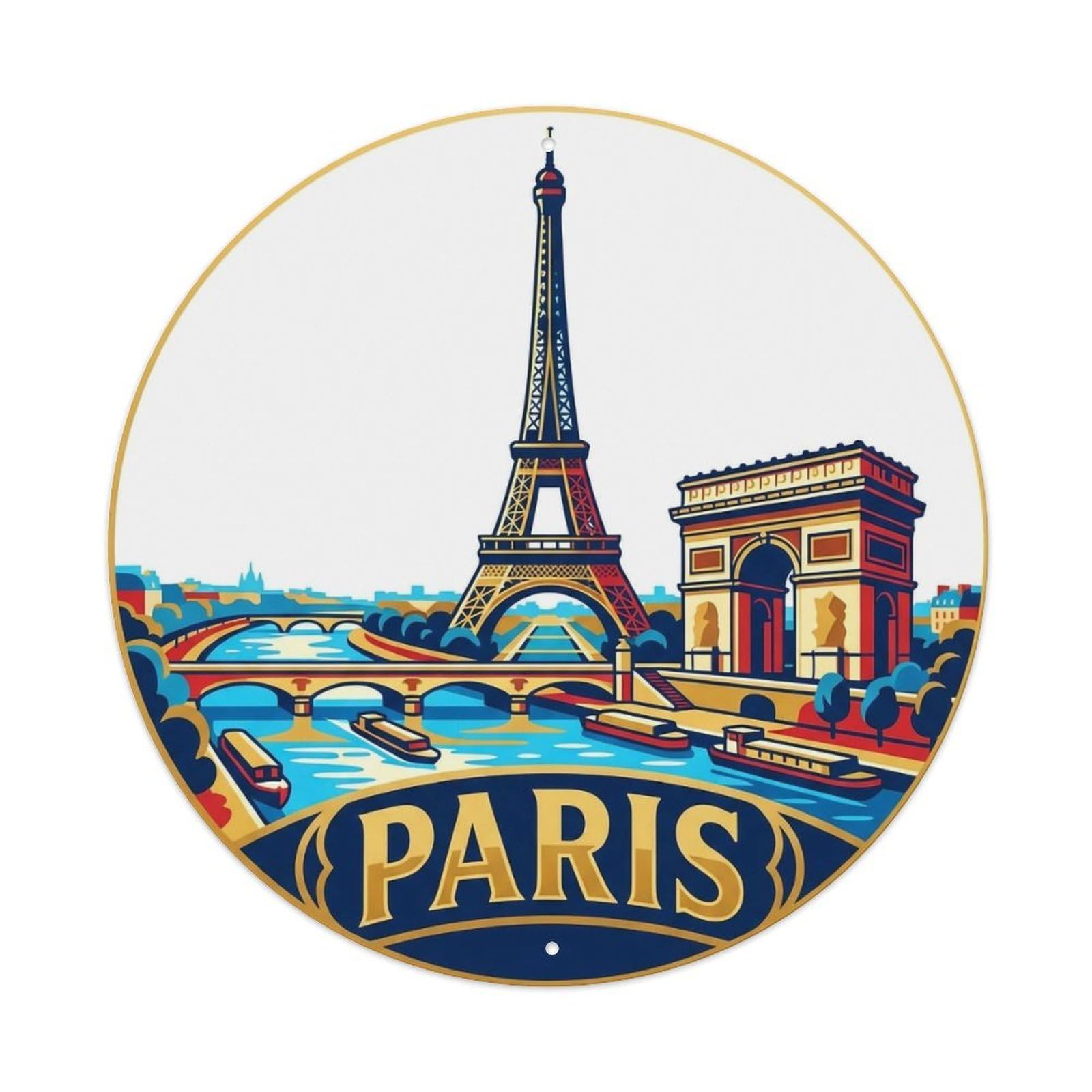 Vintage Travel France Paris Metal Tin Sign