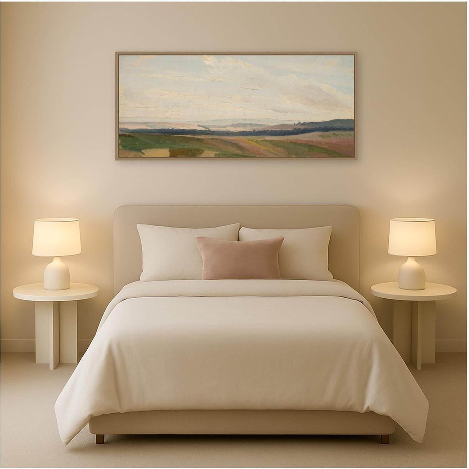 Kate and Laurel Framed Canvas Wall Art Print Lowland Landscape Sketch Chrystian Breslauer by Nostalgia Prints, 40 x 18 Sylvie Dark Gold Frame, Traditional, Landscape Art for Wall Decor