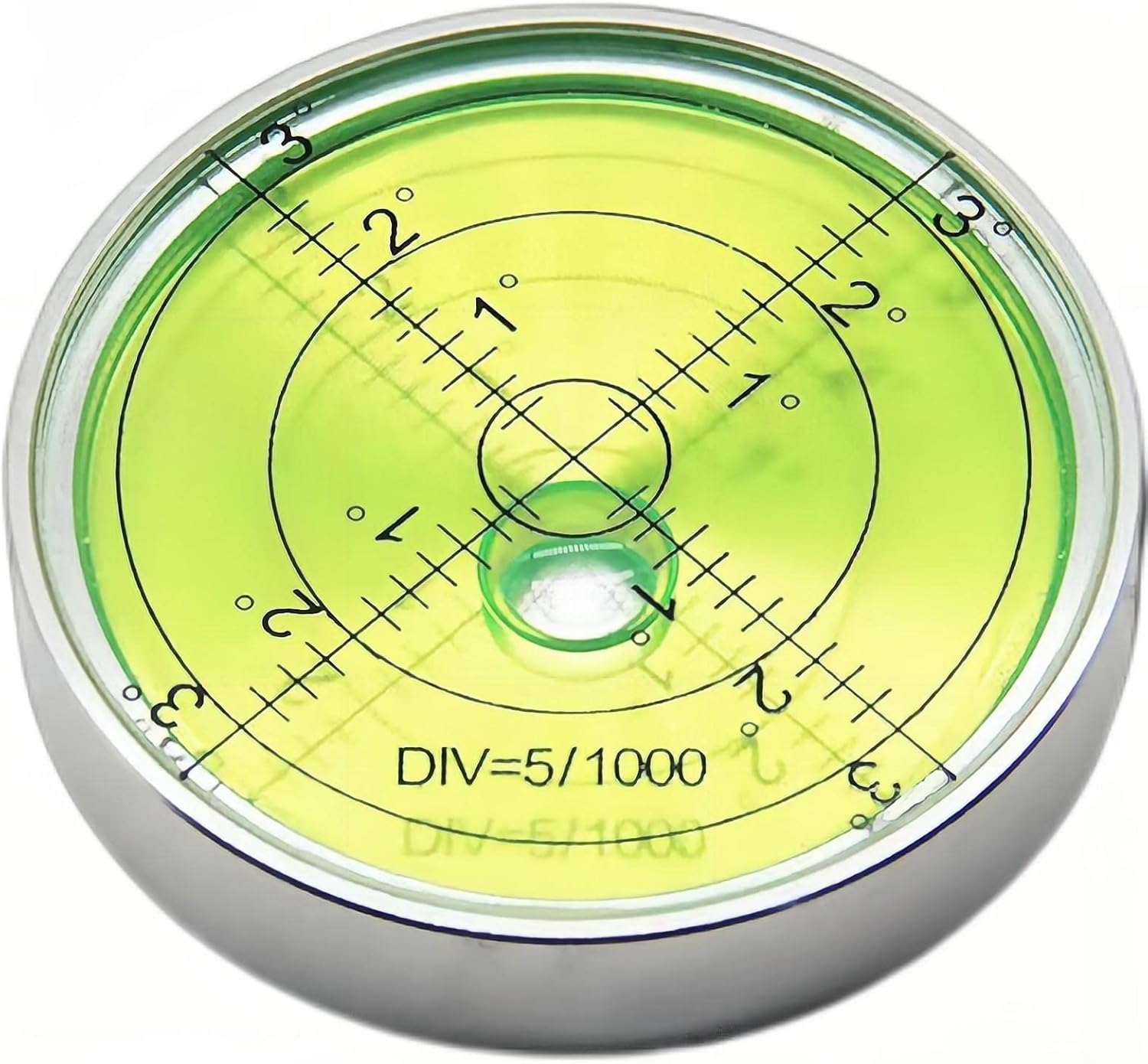 Circular Bubble Levels 2.4 Inch 60mm Accuracy 15’/2 Round High Precision Aluminium Bullseye RV leveling Bubble Levels For Motorhome, Camping, Trailer, Construction, CNC machine(Circular-6012silver)