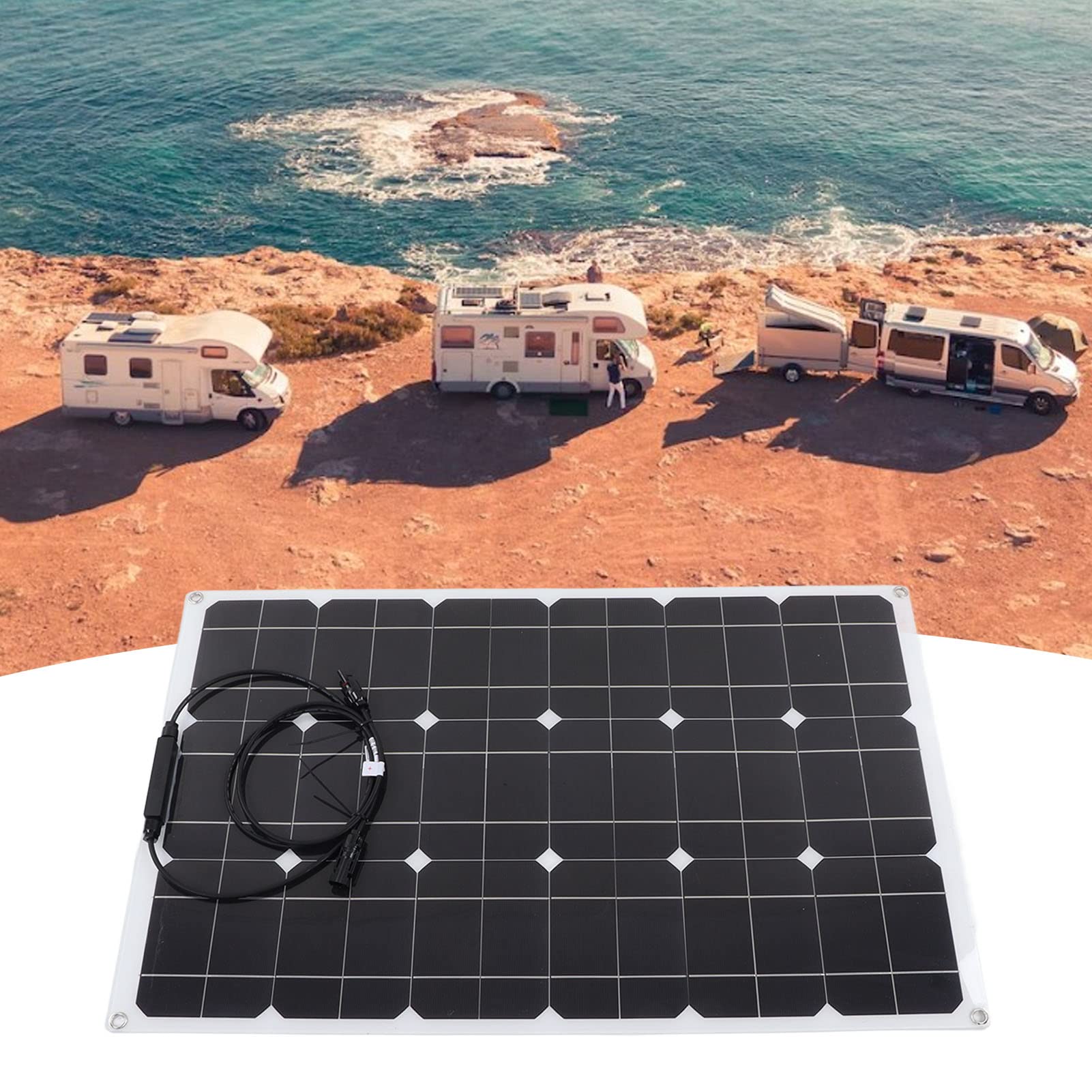 Zerodis Kit Pannello Solare Flessibile Pannelli Solari Monocristallini con Controller 40A per Box/Cover di Barche