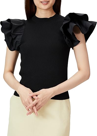 Amazon リリーブラウン フリルタフタドッキングニット Lwnt レディース Blk F セーター 通販 Amazon リリーブラウン フリルタフタドッキングニット Lwnt レディース Blk F セーター 通販