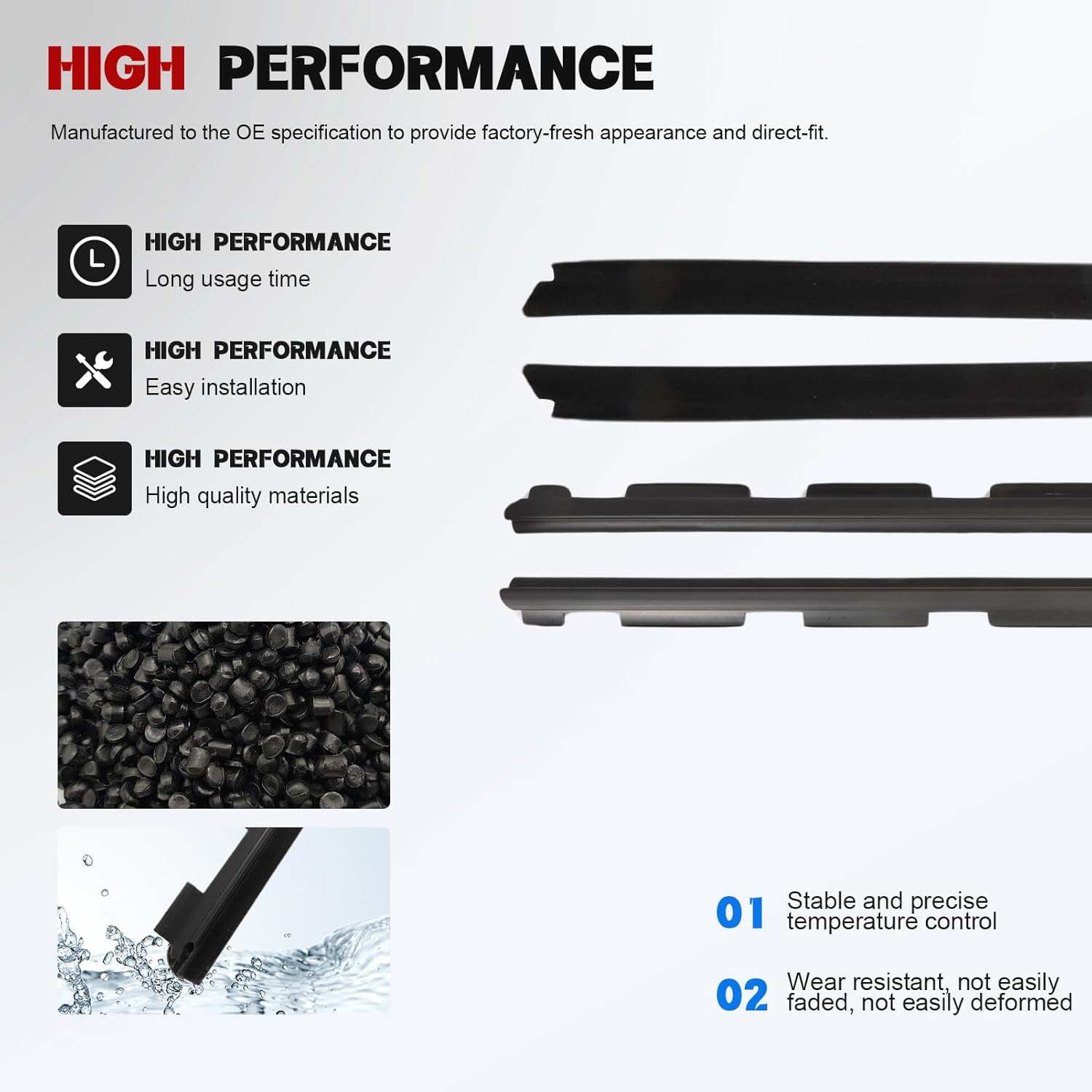 4 Pcs PVC Inner & Outer Window Sweep Felt Seal Weatherstrip Kit Fits for 92-94 Blazer 88-99 C1500 C2500 C3500 K1500 K3500 92-99 Yukon Suburban 95-00 Tahoe Replace 15991405, 15991406