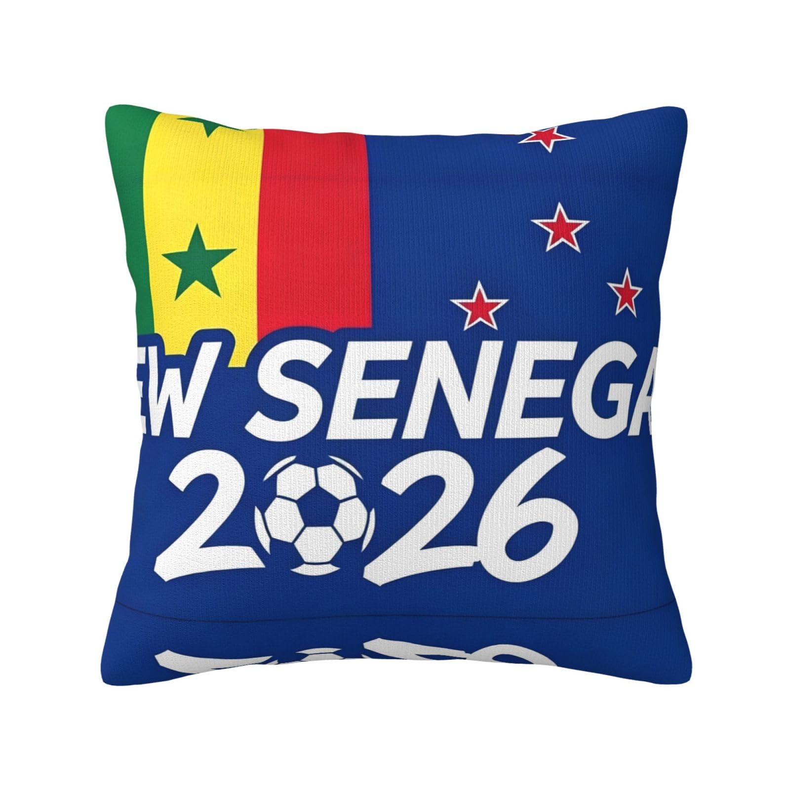 Senegal-Flag Print Decorative Throw Pillow Covers for Sofa, Outdoor and World Cup Celebrations