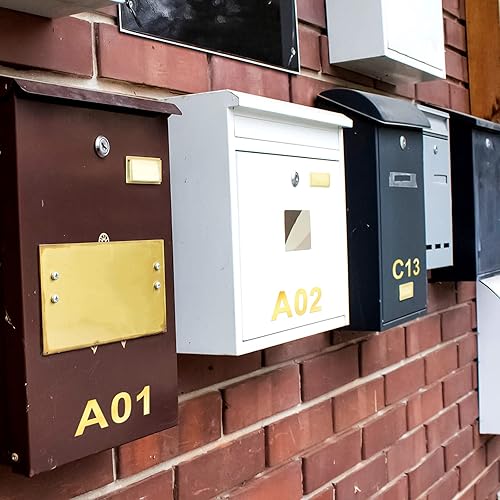 Miniatura 5 de Outus Kit de 202 letras de vinilo autoadhesivas con números de buzón para buzón, letreros, ventanas, puertas, automóviles, camiones, hogar,