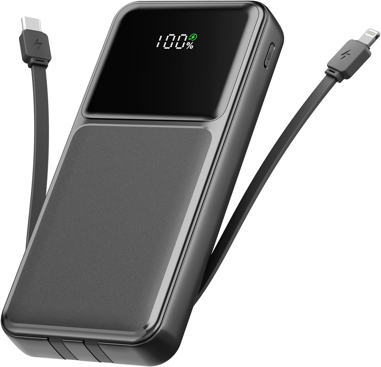 26800mAh Portable Fast Charger with Build in Cables, 22.5W Power Bank with PD 3.0+QC 4.0 LED Display, High Capacity Phone Battery Pack Tracel Essentials Compatible with iPhone Samsung Google, etc