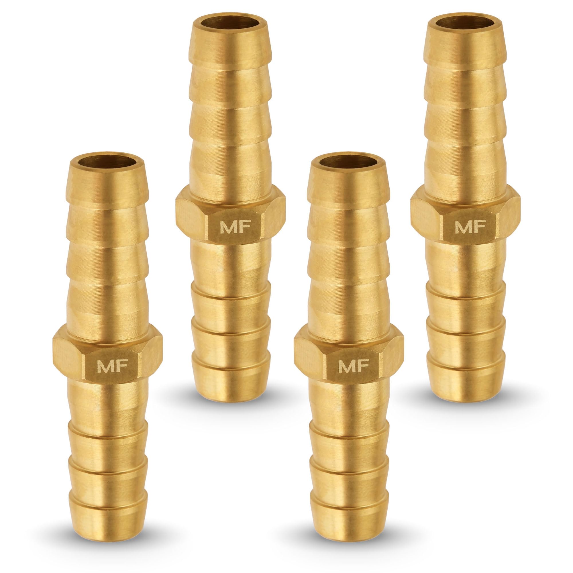 MAACFLOW MAACFLOW Brass 3/8" Hose ID Barb Barbed Fitting Splicer Repair (Barb OD 0.42") (Pack of 4)