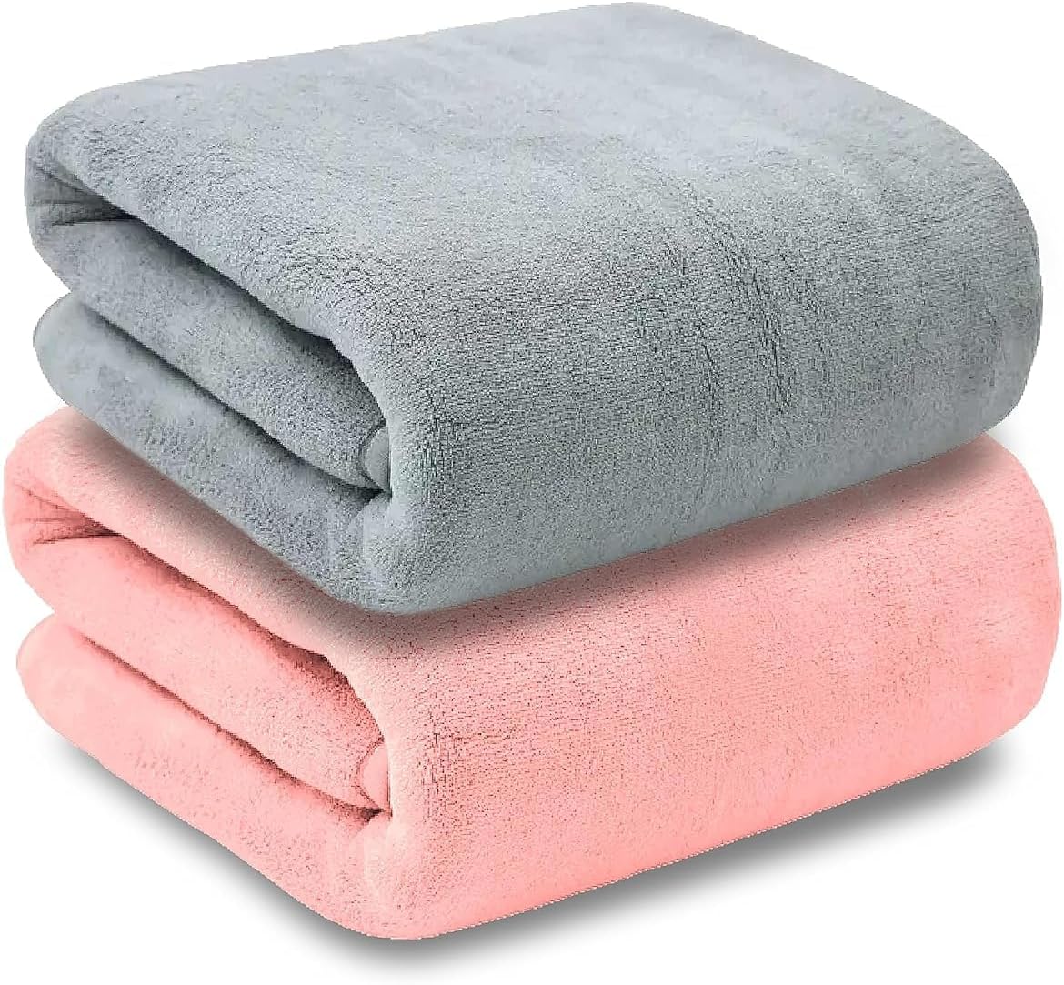 MAXOSHINE Microfiber Towels for Bath Large Size-Super Soft Coral Fleece Bathing Towel with Hook Quick Dry Super Absorbent-Bath Towel for Men and Women-70x140 cm, 350 GSM, Pack of 2