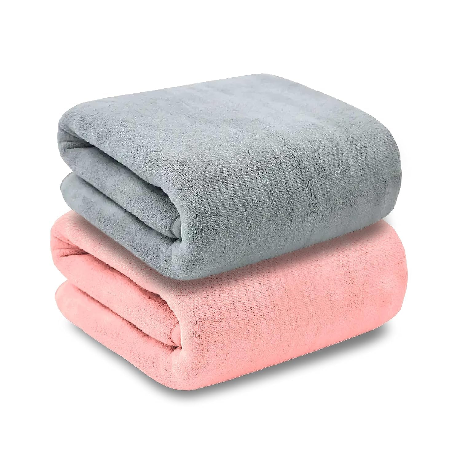 MAXOSHINE Microfiber Towels for Bath-Soft Coral Fleece Towel with Hook Quick Dry Super Absorbent-Bath Towel for Men and Women-70 x 140 cm (Pack of 2)