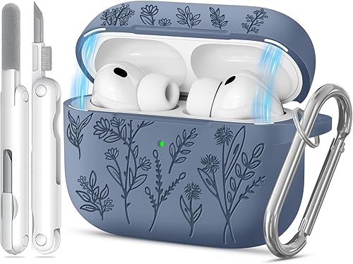 Miniatura 44 de Funda para Airpods Pro 3, Fundas con Grabado de Flores para Apple AirPods Pro de 3ª Generación 2025, Funda de Silicona Suave para Hombres y Mujeres