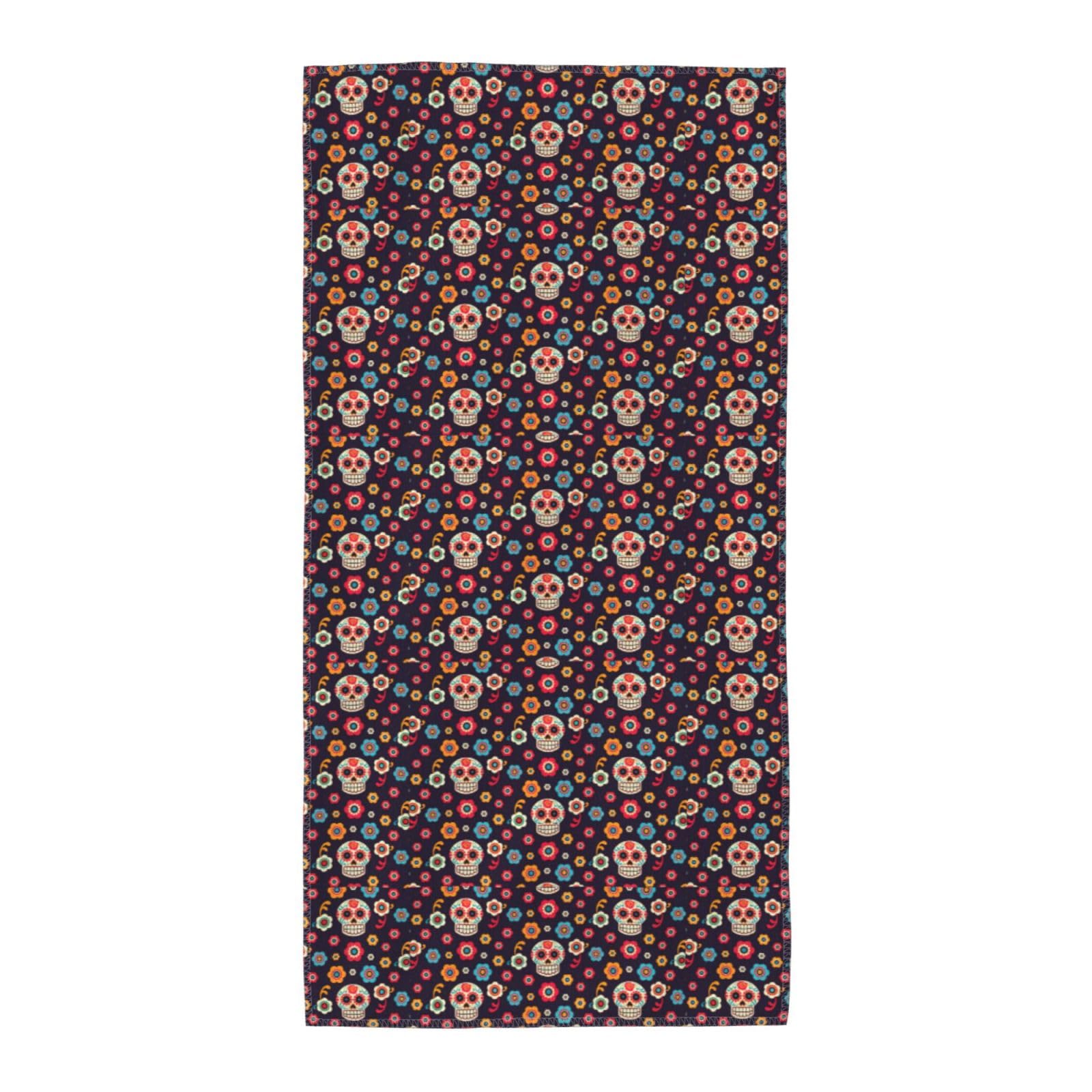 SDEGTHO Mexican Skull Fashion Printed Bath Towel High Water Absorption For Hiking Trip