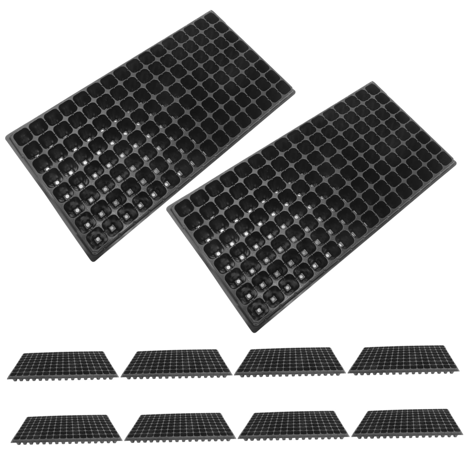 Gatuida Vassoio Germinazione PVC 128 Fori 10 Pezzi Nero Vacanze Estive | Pianta da Semina, Uso Professionale e Fai da Te Casa, 80g, Design a Celle per Radici Ordinate