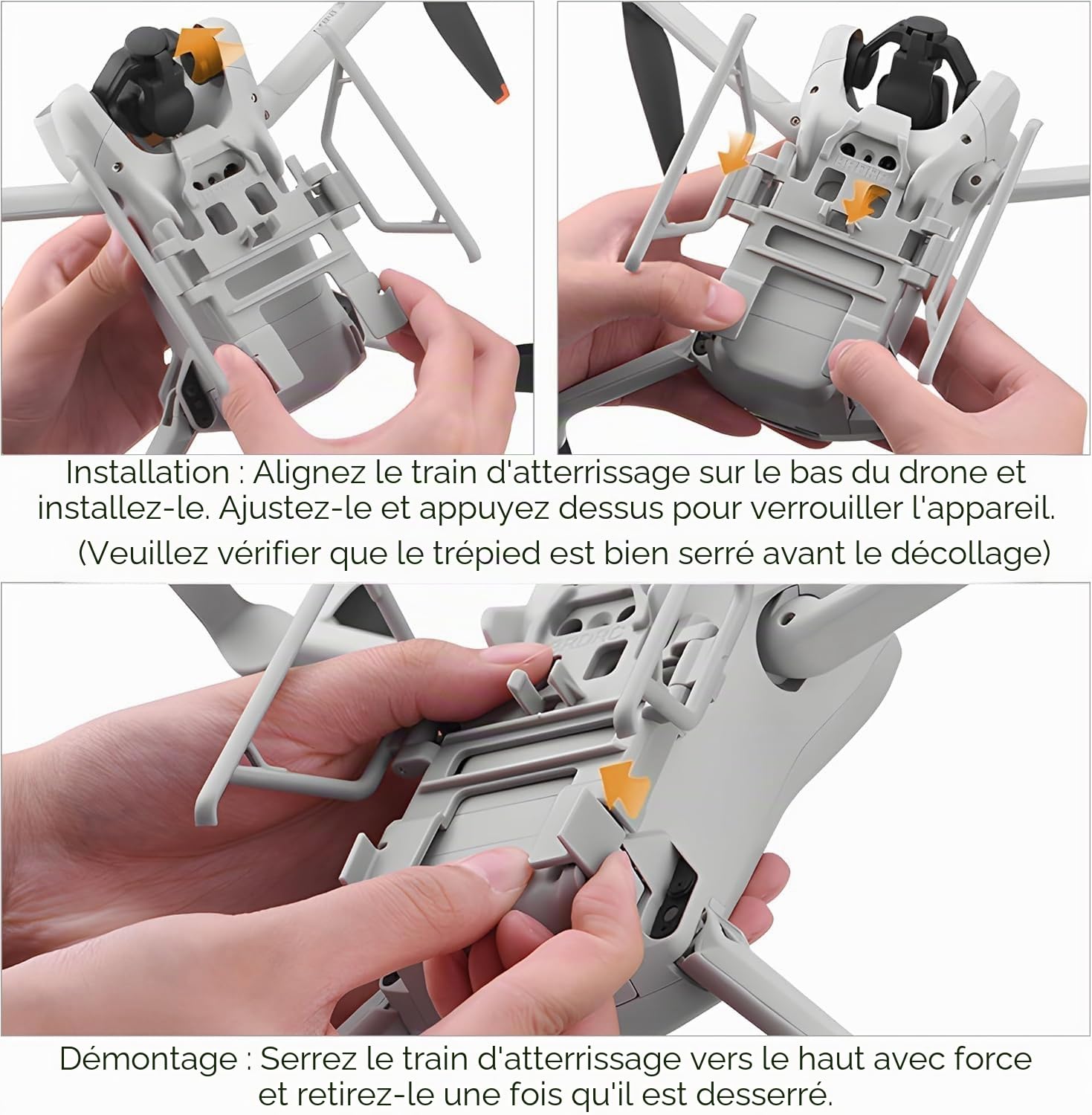 Kit de protection pliable pour drone Mini 3/3 Pro - Extension à libération rapide - Accessoires pour DJI Mini 3/3 Pro