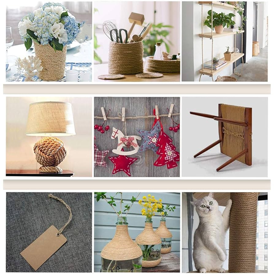 Yihongmu 10M Jute Twine Cat Scratcher Rope For DIY Scratching Post Replacement