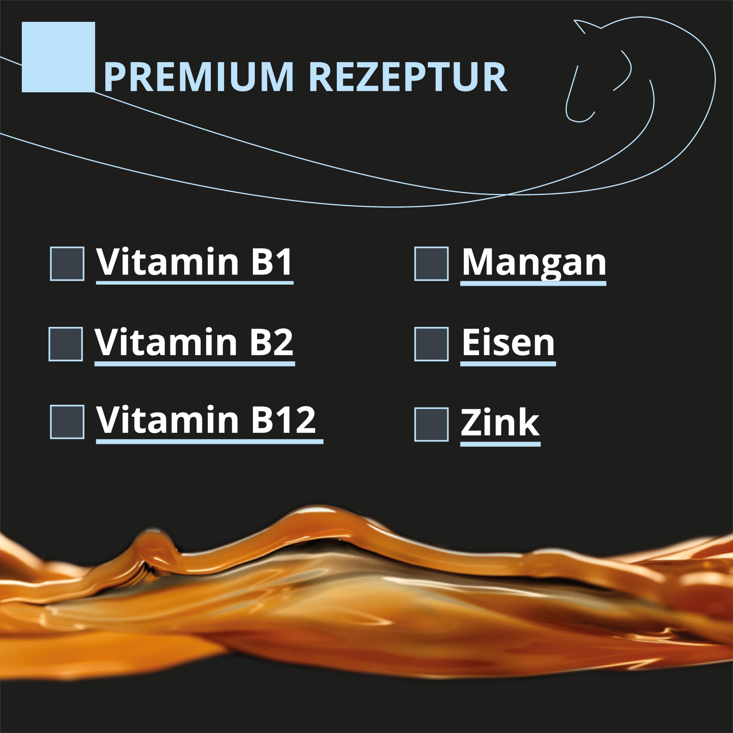 HAEMOFERAN Liquid 1l – mit Vitaminen, Spurenelementen, Zink, Kupfer Ergänzungsfuttermittel für Pferde – stärkt das Immunsystem bei erhöhtem Nährstoffbedarf