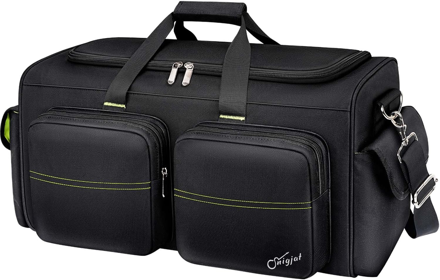 SNIGJAT DJ Bag, Large Capacity DJ Cable Bag with 6 Pockets for Extension Cords, Mics, Pedals, Gig Bag for Musicians, Musician Cable Organizer with Padded Shoulder Strap, DJ Acessories