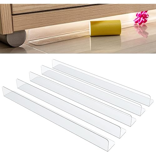 Weekinend Under Couch Blocker,Under Bed Blocker for Pets,Adjustable Clear Toy Blocker for Furniture with Strong Adhesive,Stop Things Going to Under Furniture(5pack 1.6'' H 16" L)