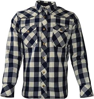 King Kerosin - Camisa para motorista, color azul oscuro multicolor M