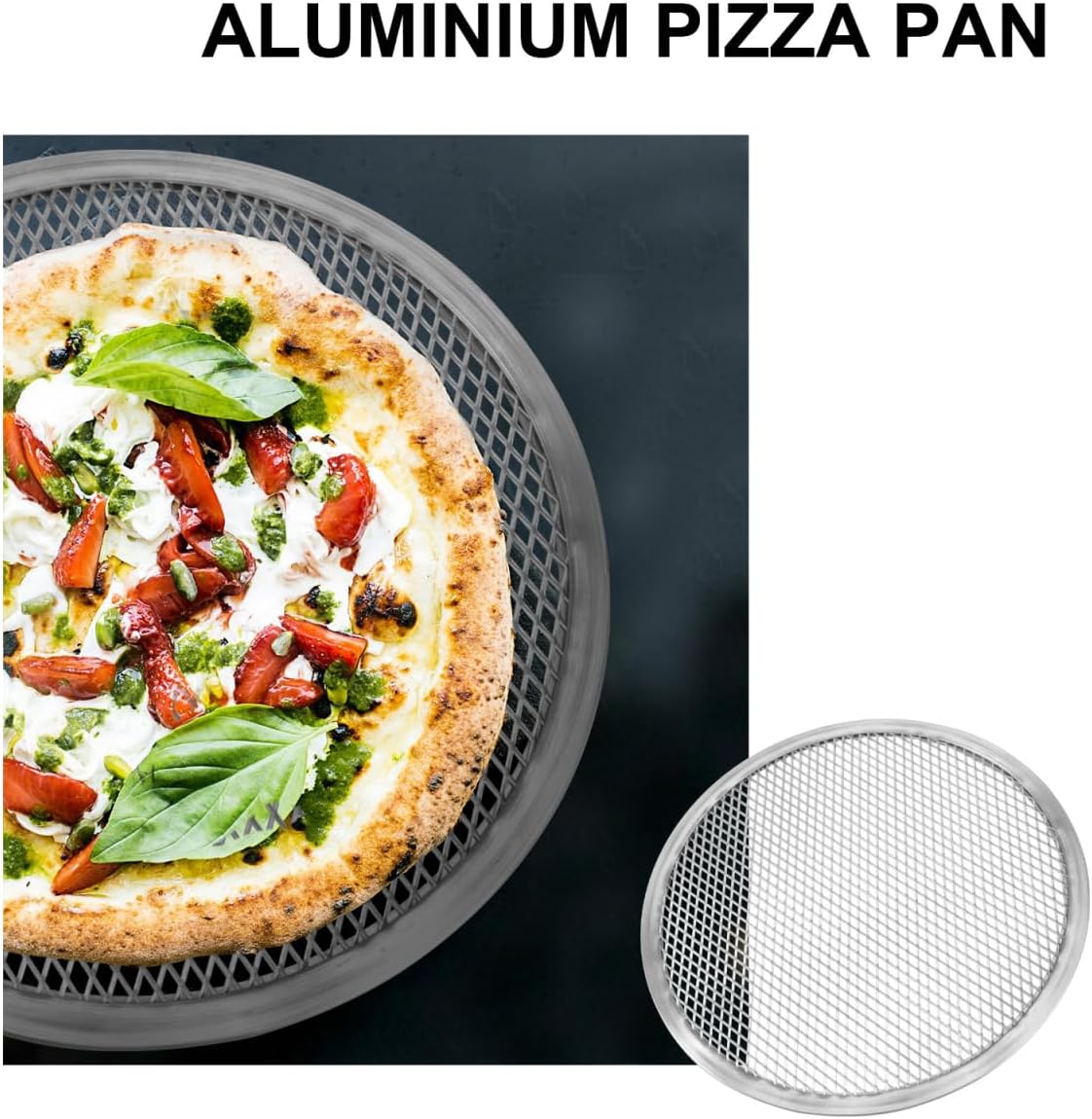 KALLORY Pizza Oven Tray Pizza Baking Screen, Round Baking Screen Pizza Pan with Holes Pizza Baking Trays for Oven (10 Inches) Pizza Crisper Pan