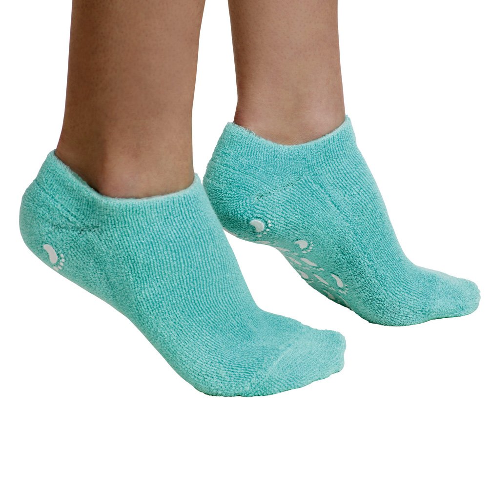 Moisturizing Socks Green Moisturize Soften Repair Cracked Skin Moisturizing Treatment Full Gel Jojoba Oil Vitamin E Spa Socks 1Pair