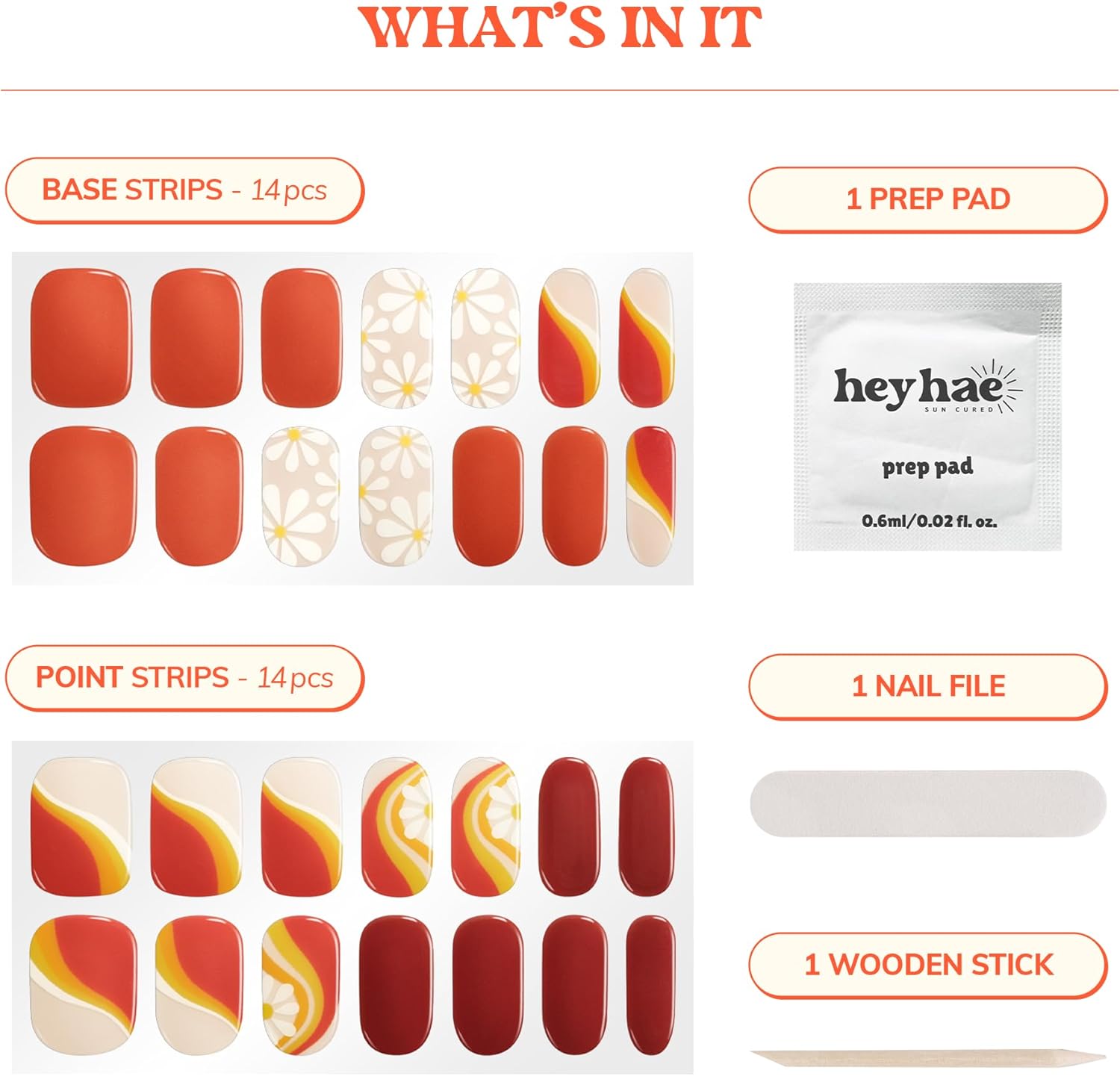 Essentials Bundle - Semi Cured Gel Nail Strips (Hey, Here Comes The Sun) + Got to Go Remover [2 Pack]