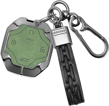 for Chery Leather Key Fob Case Fit for Chery Jetour T-1 T2 Traveller 2023 2024 2025 X90 X70 X95 Dashing X-1 Plus DTC L9 Keychain Key Holder Accessories 4 Button C Green