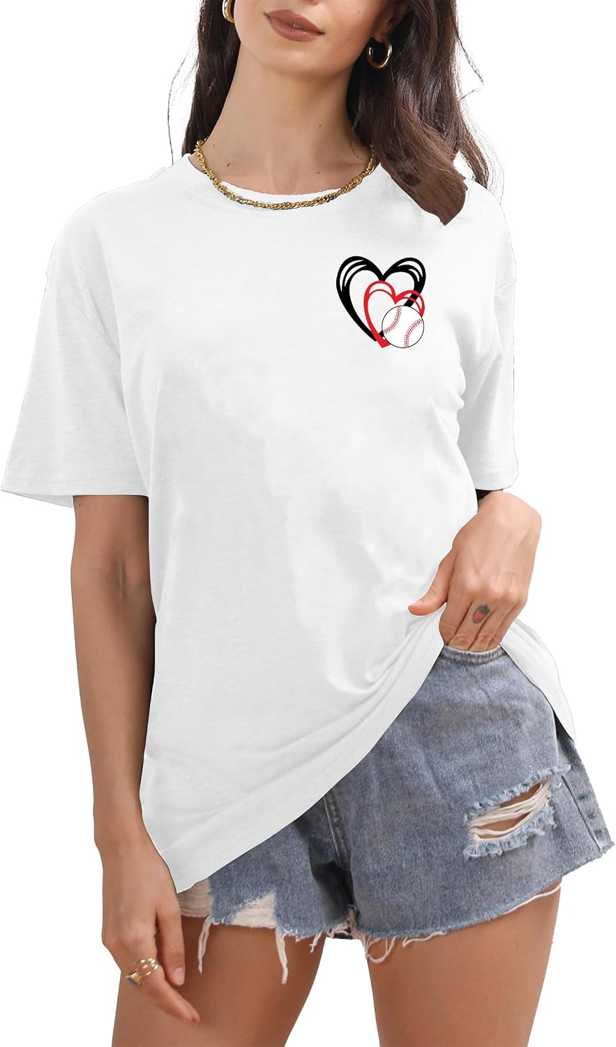 Baseball Mom Shirt for Women: Funny Baseball Tee Shirt Baseball Mama Short Sleeve Casual Tee Tops image 5