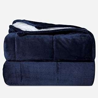 Argstar Sherpa Fleece Weighted Blanket 15 Lbs for Adults On Twin/Full Bed, Soft Cozy Fuzzy Plush Heavy Blankets with Premi...
