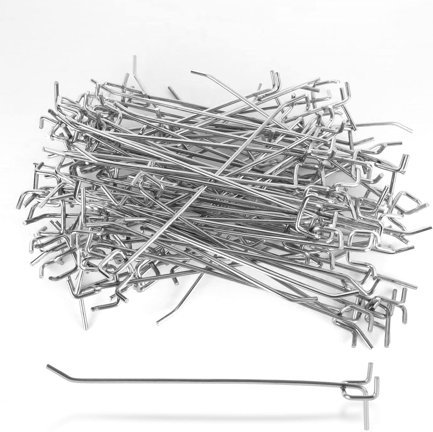 ZIQI 100Pack 8 Inch Pegboard Hooks, Pegboard Hook Organizer