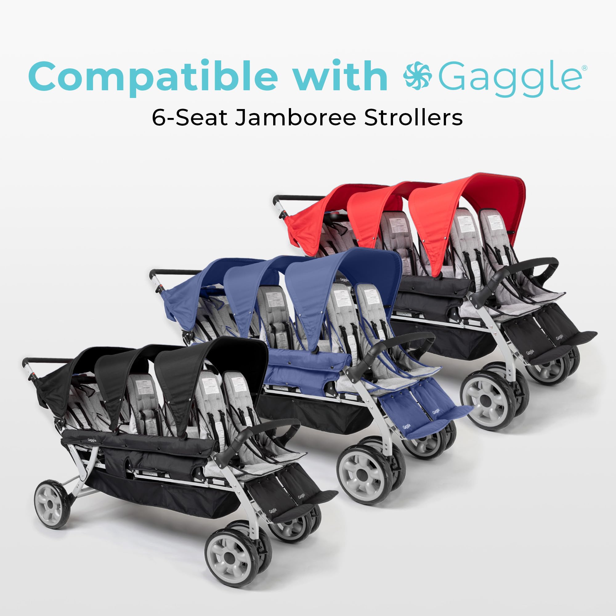 Regenschutz für Kinderwagen Gaggle Jamboree - Regenschutzbezug 6-Sitzer-Kinderwagen - Regenschutz mit Sichtfenster - Öffnung für Luftzirkulation - 190,5 x 88,9 x 110,5 cm.