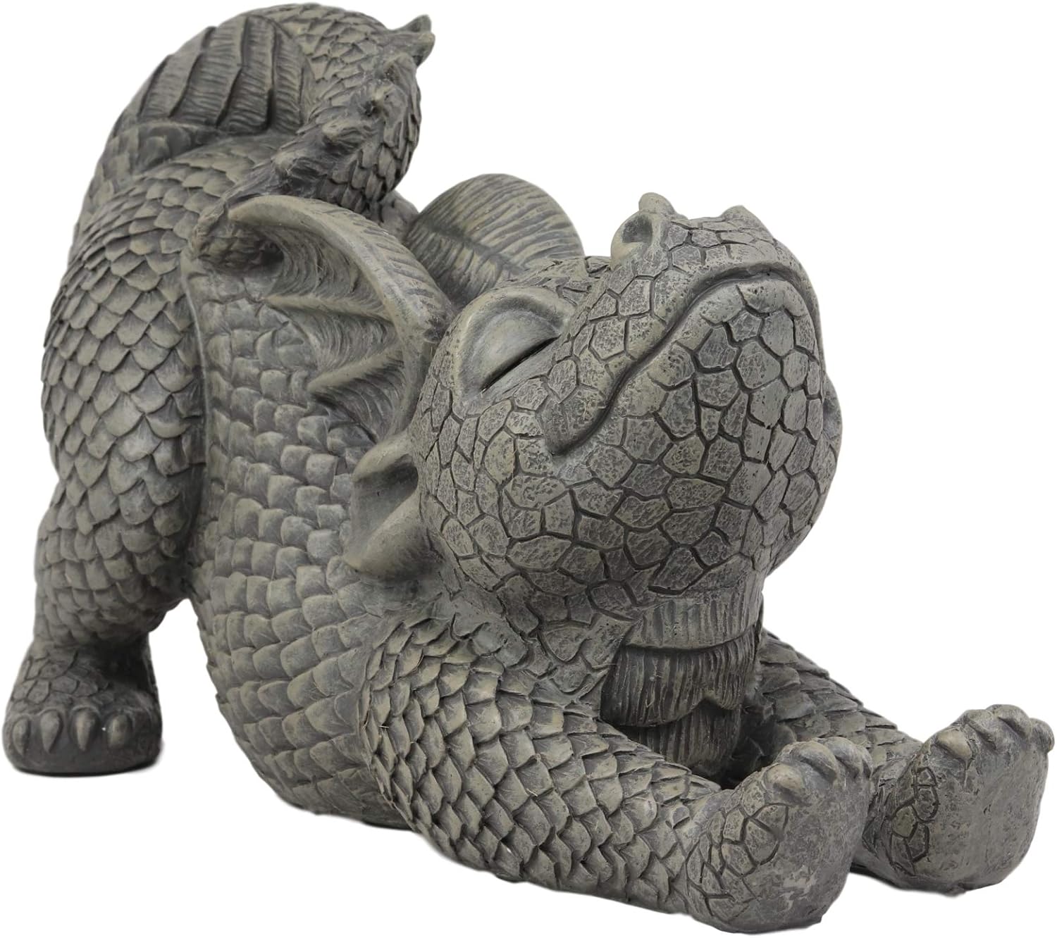 Ebros Whimsical Meditating Dragon Fists Inner Qi Strength Power Statue 5" Tall Faux Stone Resin Finish Fantasy Animated Dungeons and Dragons Welcome Guest Greeter Decor Figurine