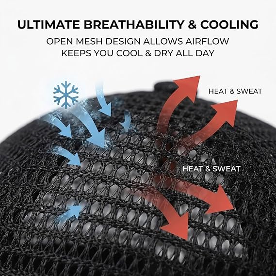 2 Pack Mens Breathable Brimless Docker Hat, Adjustable Lightweight Mesh Skull Cap for Summer Outdoor Wear
