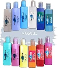 GREENARTZ MARVELLE Acrylic Chalk Paints Set 50ml each X 12 Colours No wax needed for wood furniture glass artwork walls canvas Smooth Matte Finish - Pastel & Intense