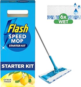 About £9.78 💥 Price Drop  Flash Speedmop Floor Cleaner Starter Kit, Fast Easy & Hygienic (1 Handle 4 Wet & 4 Dry Refills) #ad Price And Promotions Are Accurate At