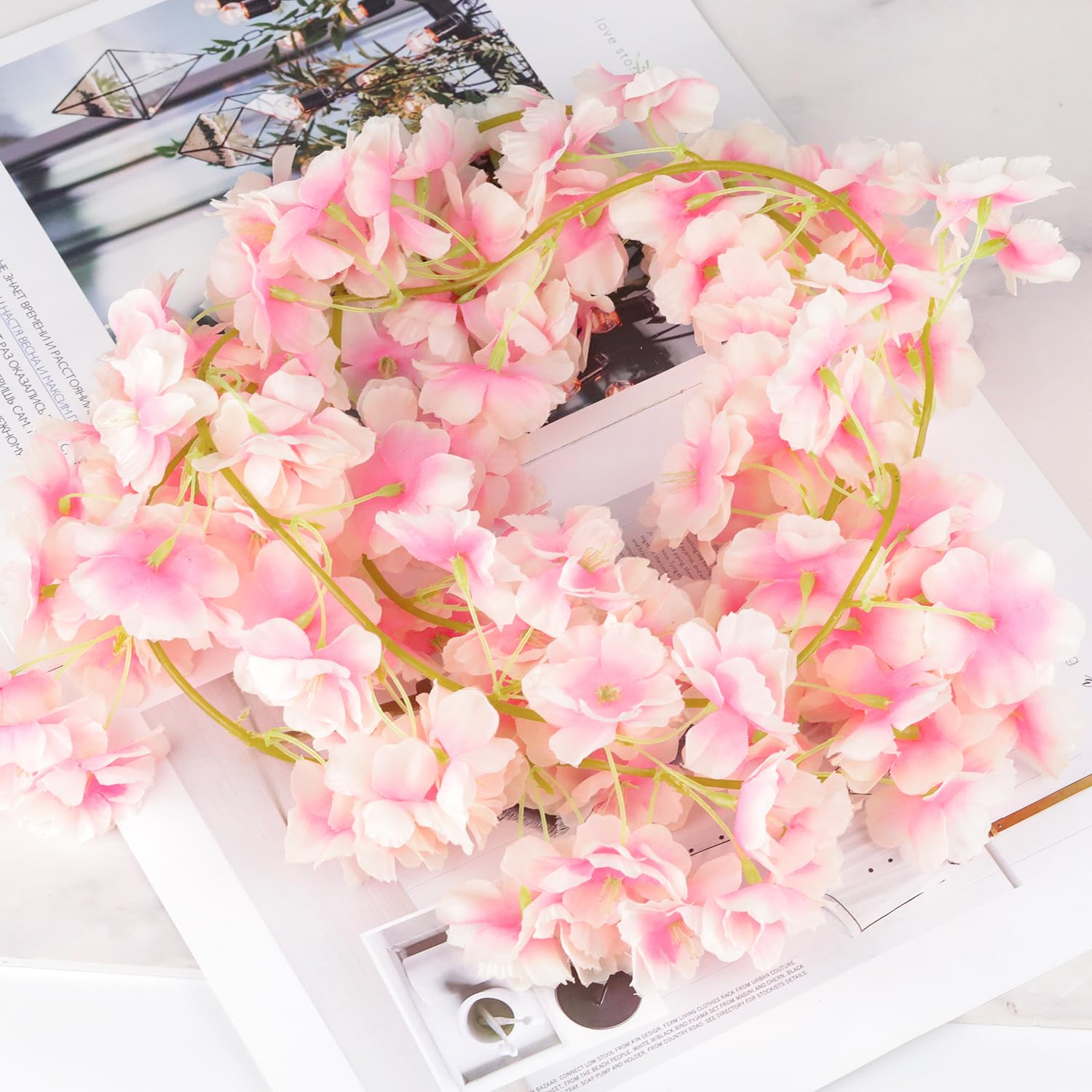 JETOHIX 2 Pieces Artificial Cherry Blossom - Image 3